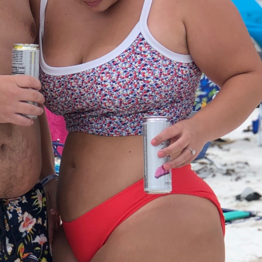 Aerie | Floral Bandeau Swim Bikini Top XL